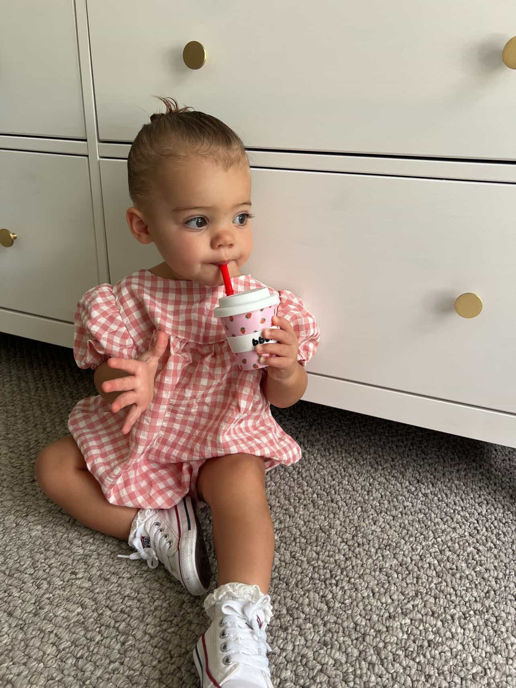 Bubble Bow Check Romper