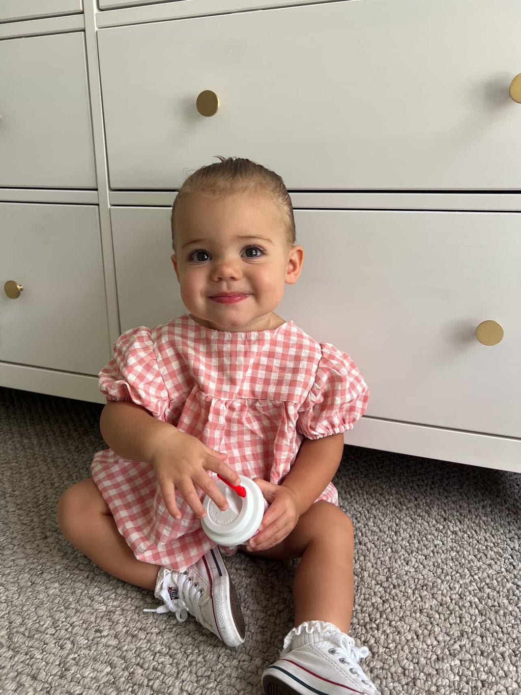 Bubble Bow Check Romper