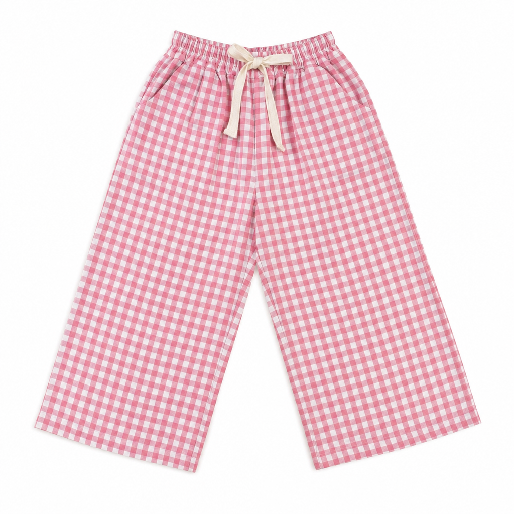 Gingham Wide Leg Pants
