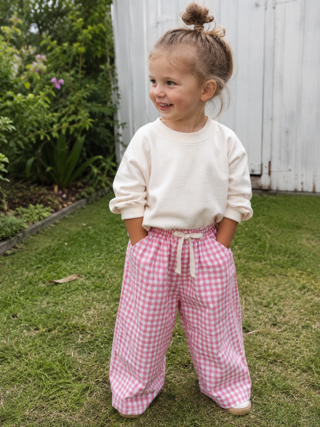 Gingham Wide Leg Pants